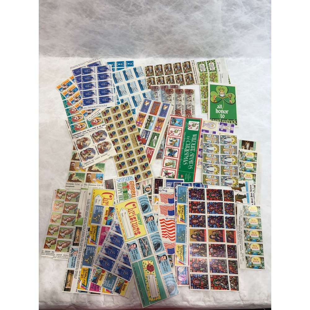 Vintage Christmas Seals Boys Town Charity Stamp Sheets Lot 100+ American Lung - Picture 11 of 16